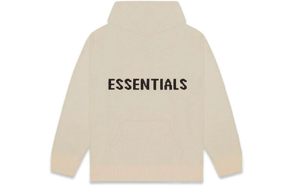 Толстовка fw20 knit logo hoodie 'khaki' Fear Of God Essentials, хаки — фото 2