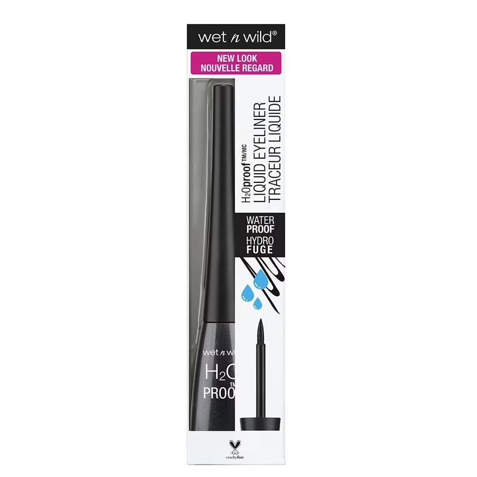 Wet n Wild, H2Oproof Liquid Eyeliner, водостойкая жидкая подводка для глаз черная, 5 мл — фото 3
