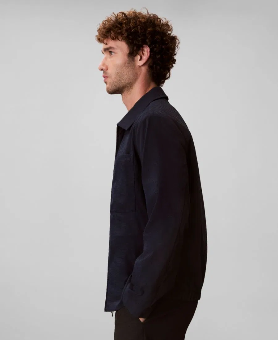 Мужская куртка-блузон из жатого хлопка Calvin Klein, Dark Sapphire — фото 3