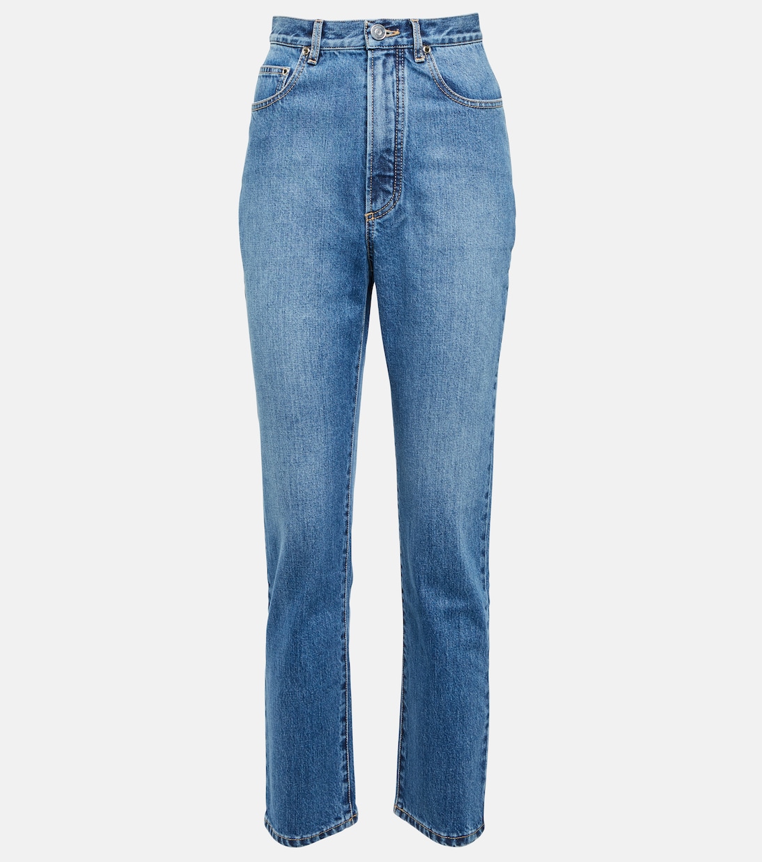 

Высокие зауженные джинсы Alaïa, Bleu Jeans