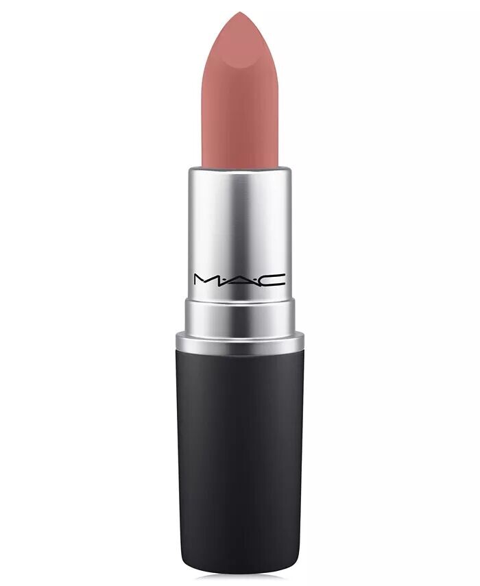 

Пудровая губная помада Kiss Mac, цвет Brickthrough (warm rose red)