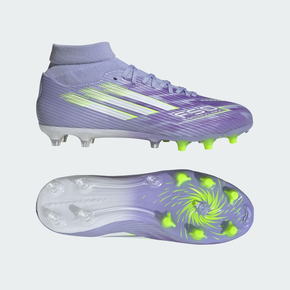 Бутсы Adidas F50 Sparkfusion League Firm Ground/Artificial Grass Cleats, цвет Violet Tone/Lucid Lemon/Purple Rush