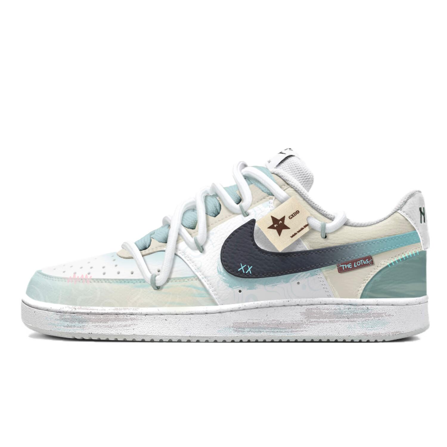 

Кроссовки Nike Court Vision 1 Skateboard Shoes Men Low-Top Blue White, синий