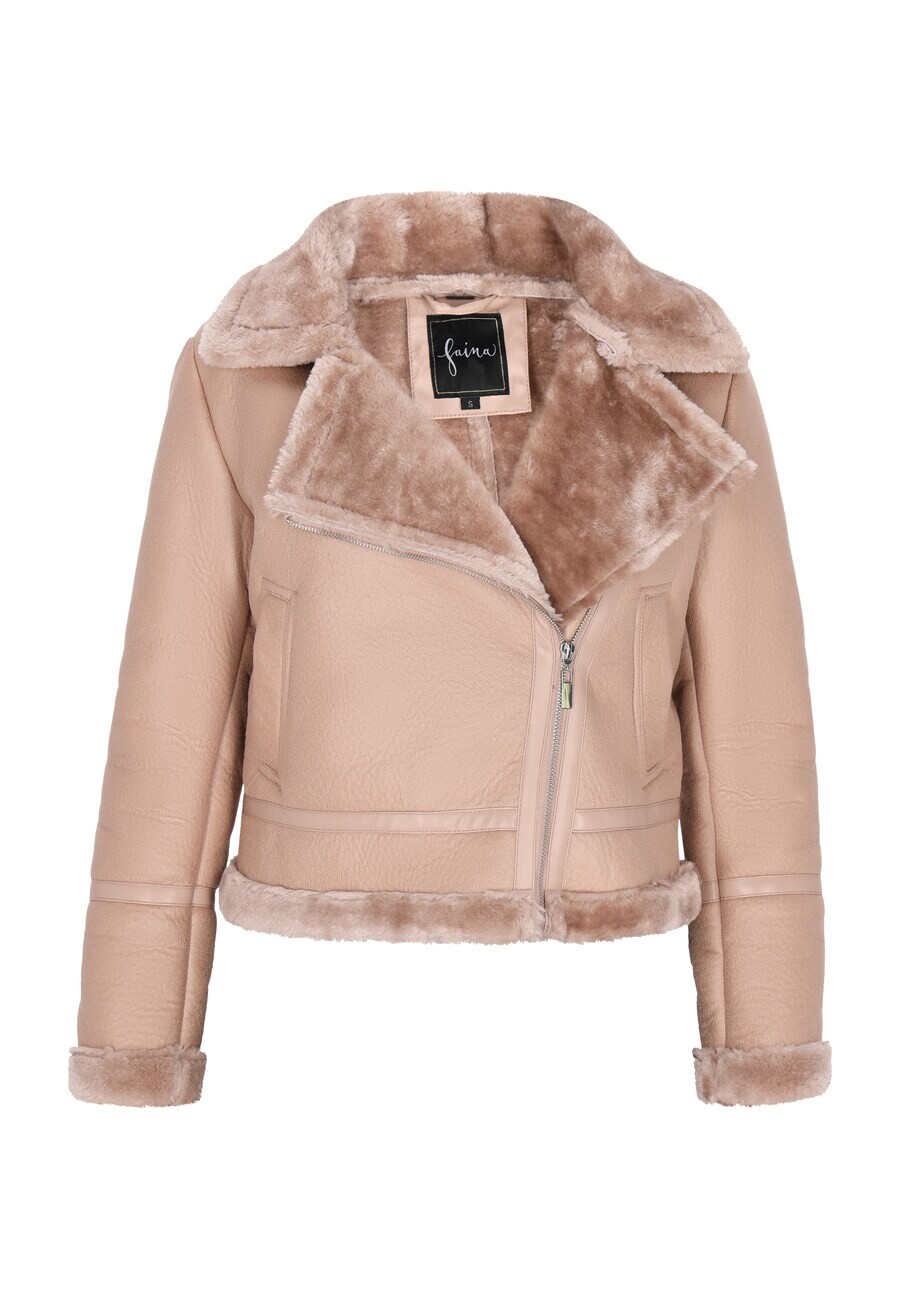 

Кожаная куртка faina Between-Season Jacket, нюд