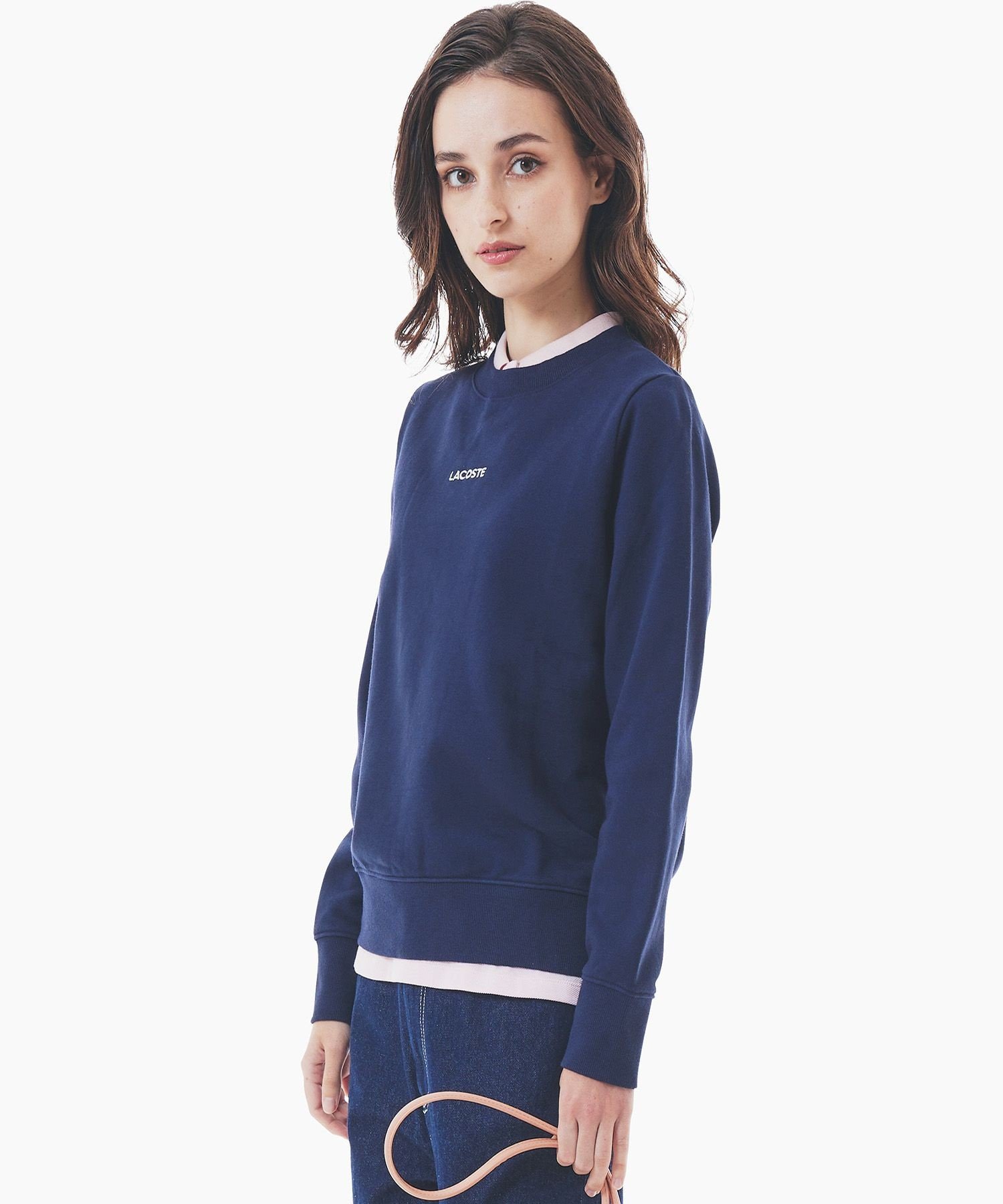 Толстовка LACOSTE с круглым вырезом и вышитым логотипом, Navy — фото 2