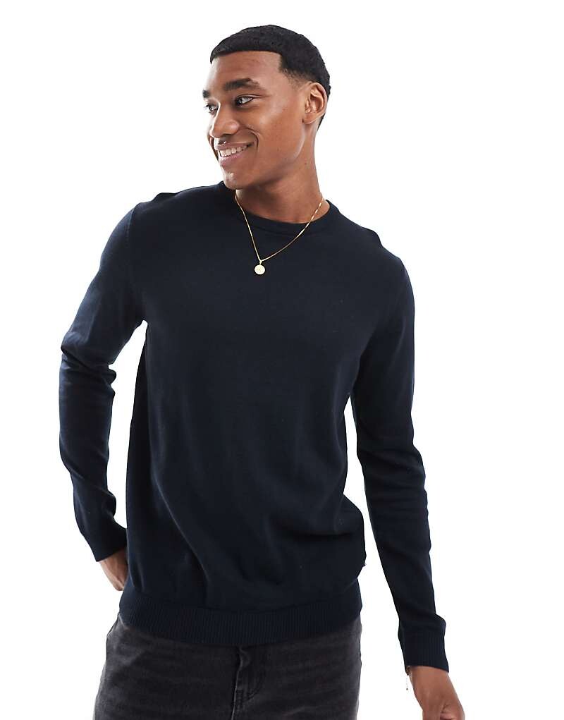 

Jack & Jones – темно-синий свитер с круглым вырезом