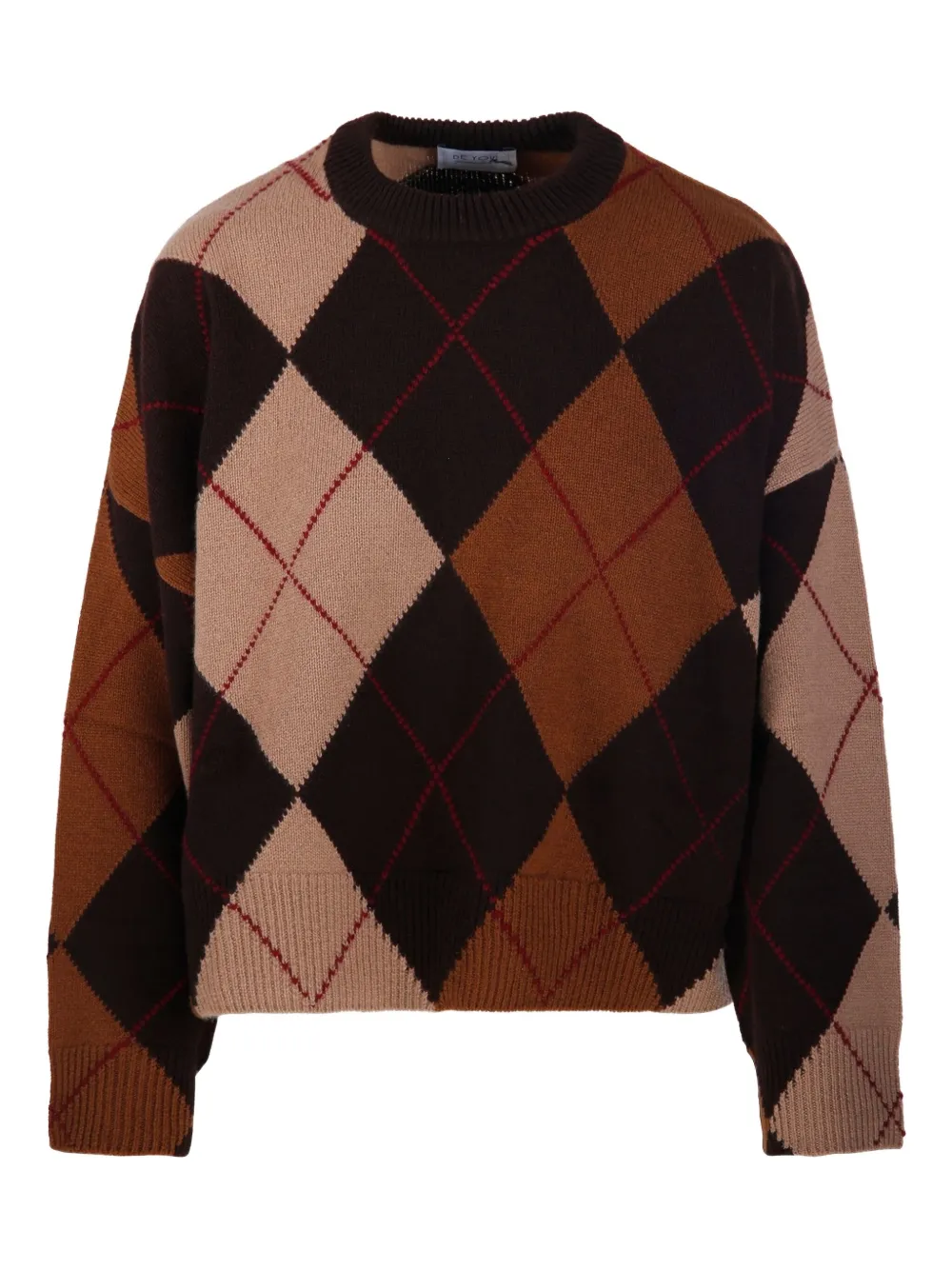 

Свитер с узором аргайл BeYou, коричневый