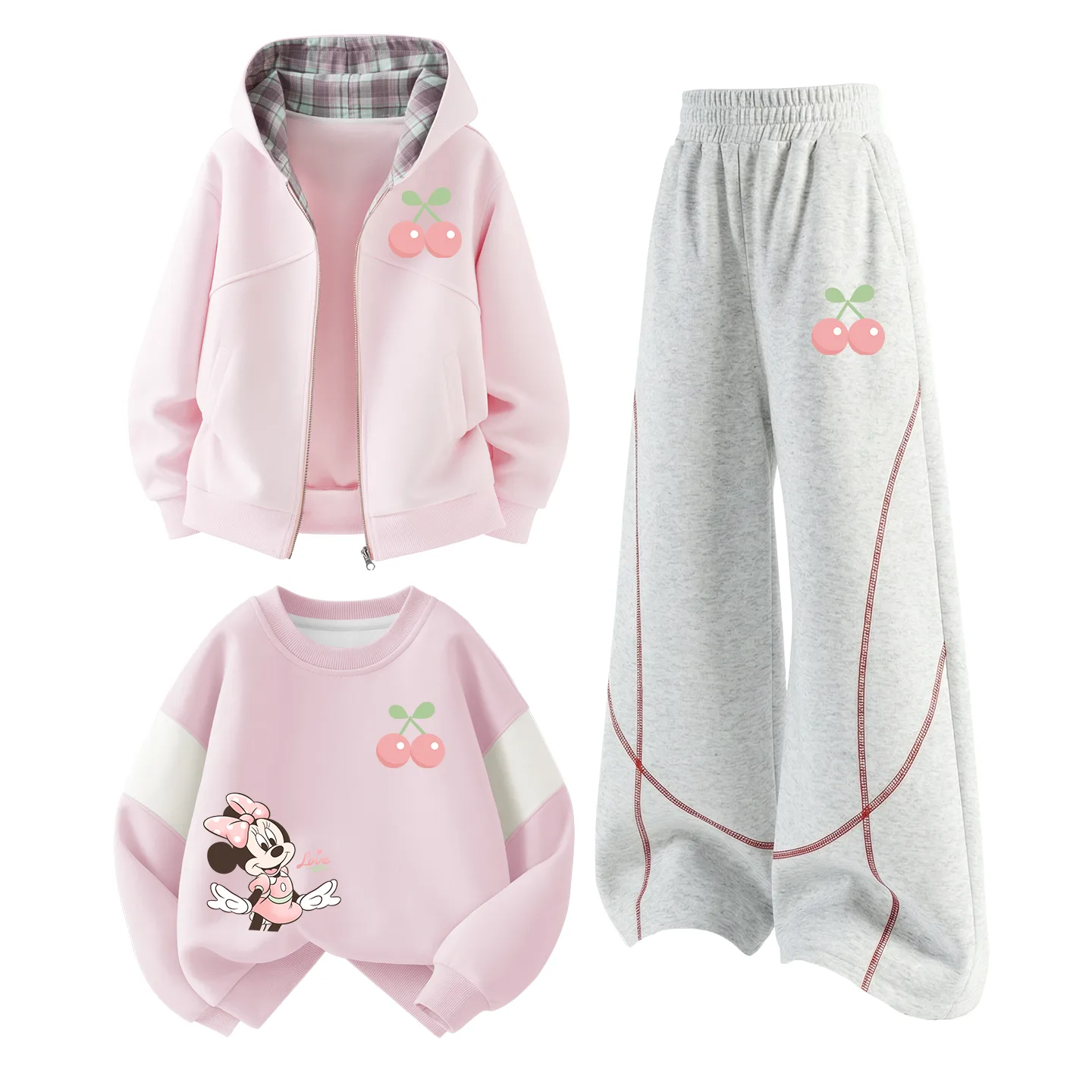 Детская повседневная спортивная футболка с круглым вырезом Disney, Di Ying Guo K Cherry Blossom Pink+Di Ying Guo K White Heather Gray+Di Elegant Ying Guo K Cherry Blossom Pink
