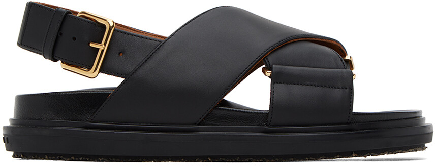 Черные сандалии Fussbett Marni, цвет Black