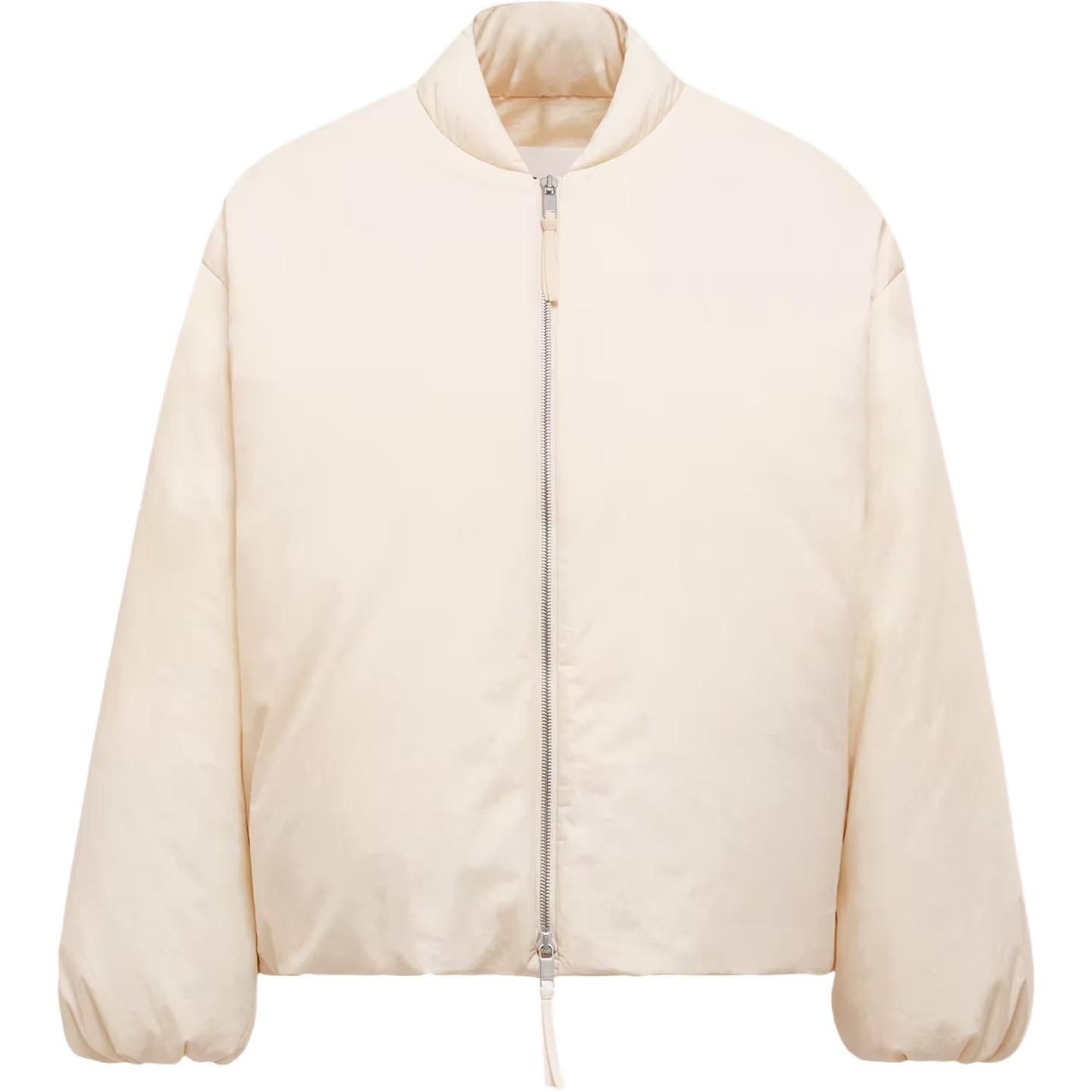 

Куртка-бомбер с натриевым пухом, созданная в сотрудничестве с JIL SANDER, коллекция осень-зима 2025 Женская пуховая куртка Moncler Genius, айвори белый