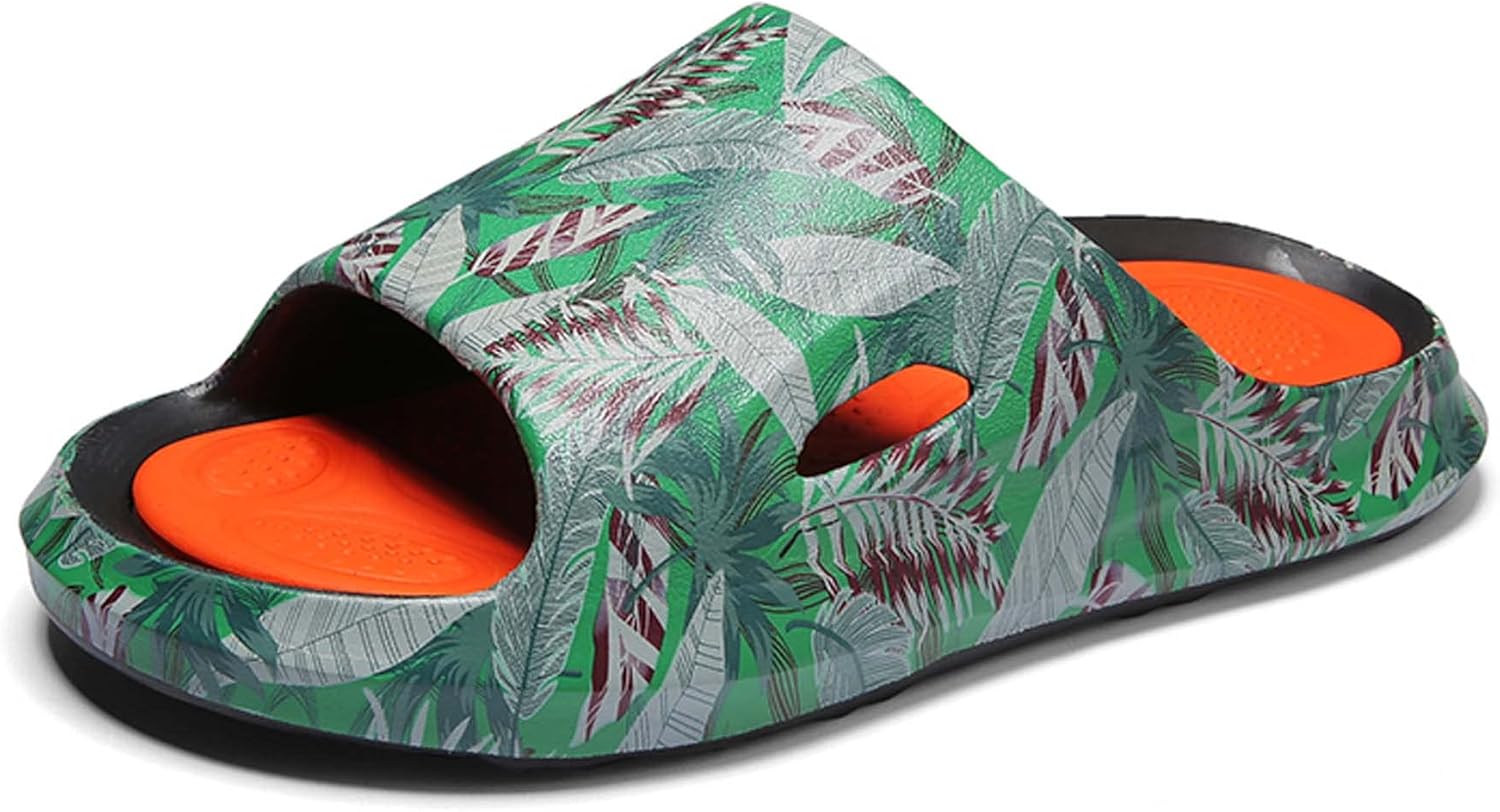 

Летние мужские тапочки сандалии пляжная обувь однотонные дышащие удобные противоскользящие износостойкие модные шлепанцы Generic, зеленый