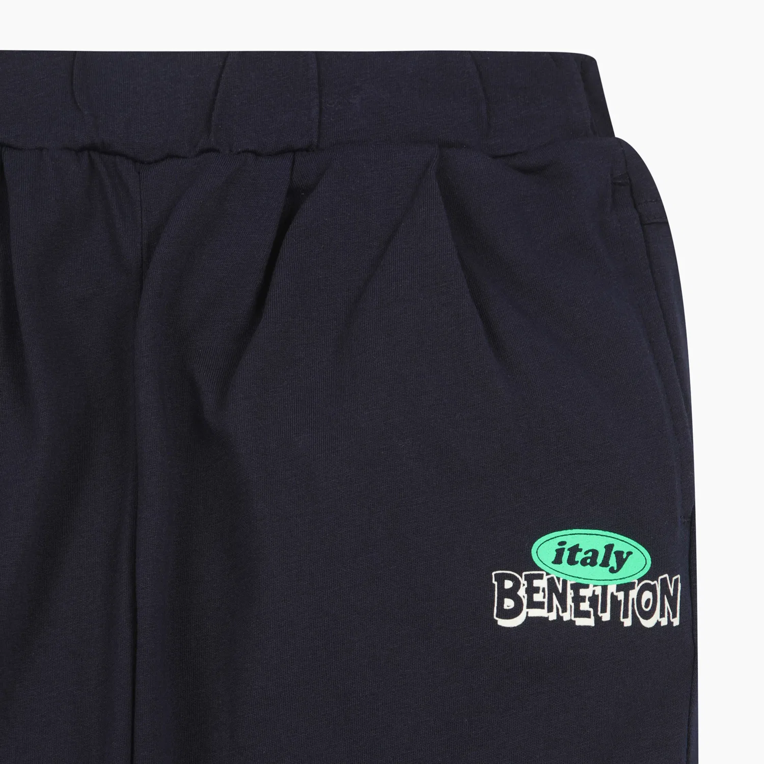 Детские тренировочные брюки 7/8, тёмно-синие, от Benetton Kids — фото 4