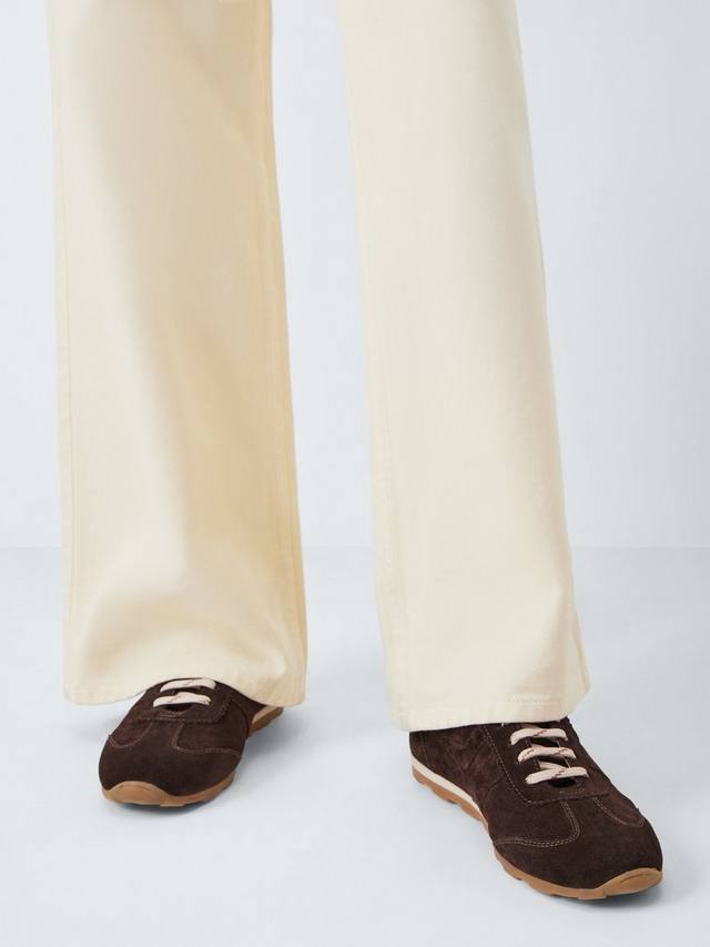Французские замшевые спортивные кроссовки runner John Lewis, Brown/Blue — фото 2