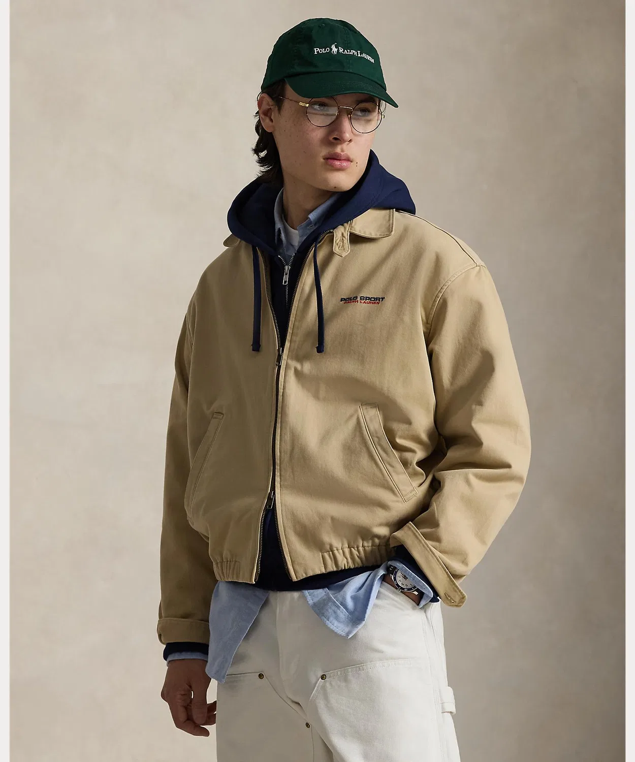 Куртка Big Fit Polo Sport Twill, Ralph Lauren, хлопок, коричневая