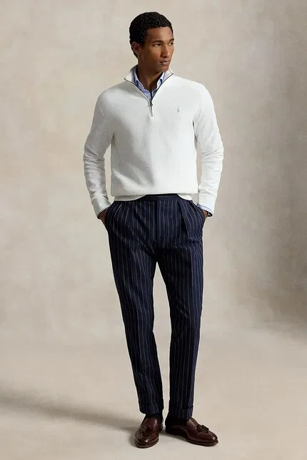 Свитер хлопковый пуловер Polo Ralph Lauren, белый — фото 3