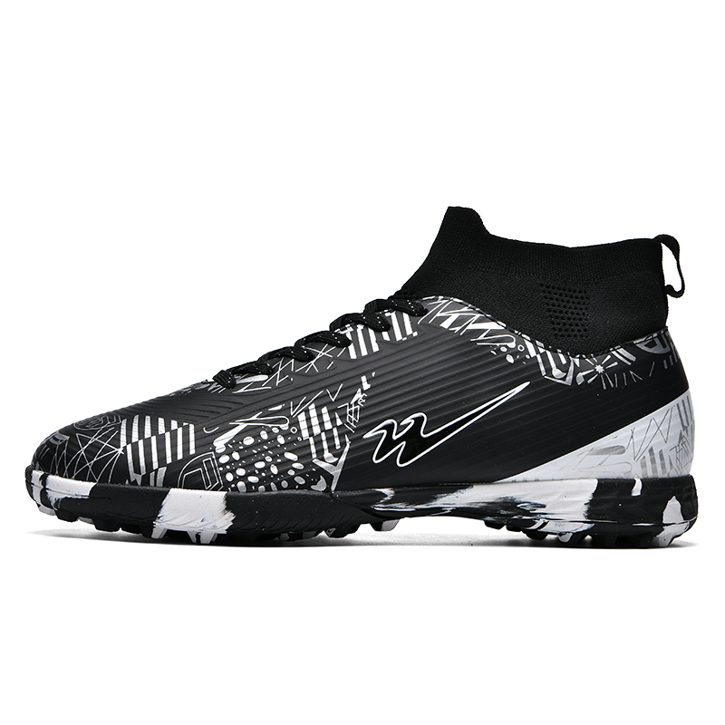 Binary Футбольные бутсы TF Turf Cushioning, износостойкие, легкие, унисекс, черные, белые, серебристые