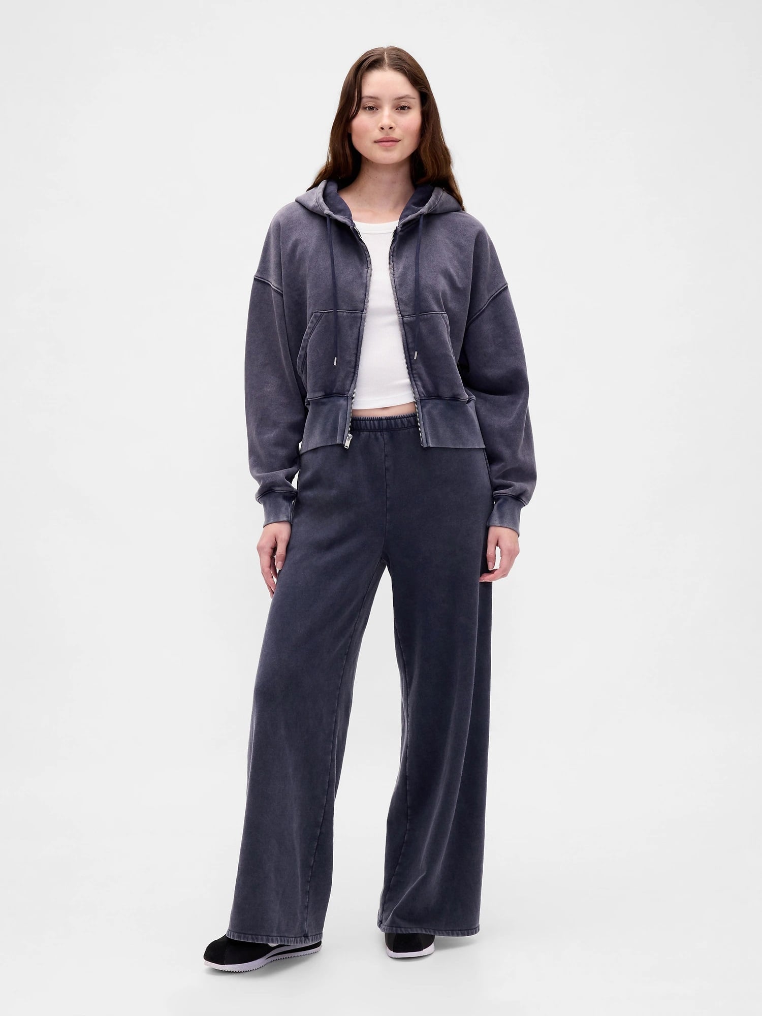 (W) Винтажные мягкие широкие спортивные штаны свободного кроя GAP, TAPESTRY_NAVY — фото 2