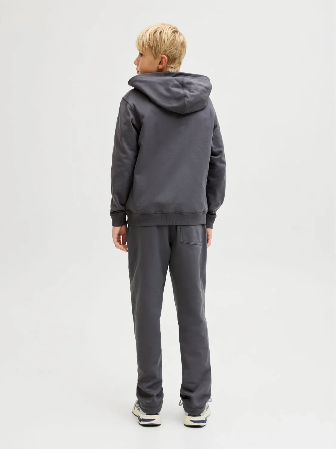 Капюшонный свитер на флисе JACK & JONES Junior, асфальт — фото 3