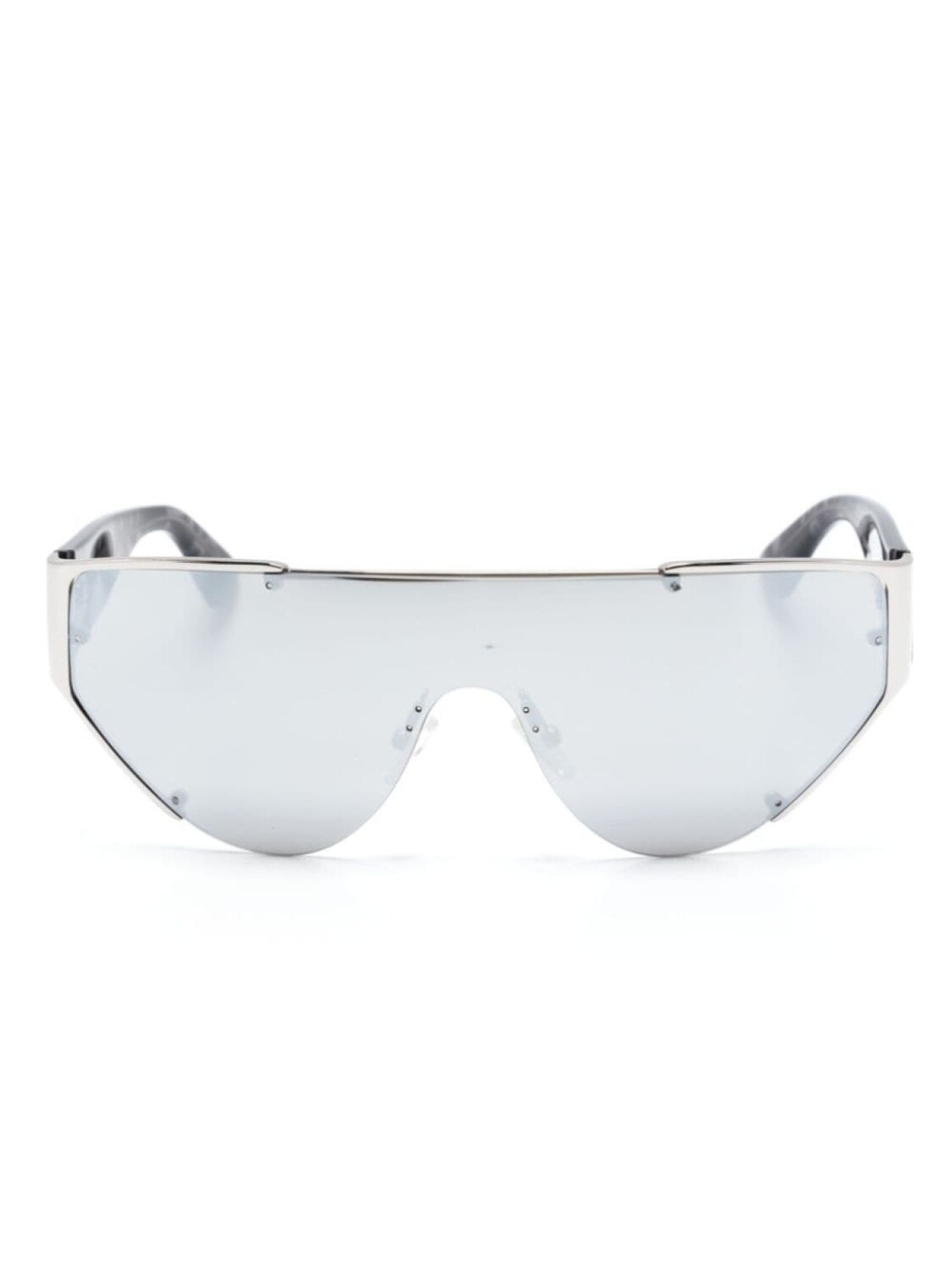 

Alexander McQueen Eyewear солнцезащитные очки-маска с зеркальными линзами, серебристый