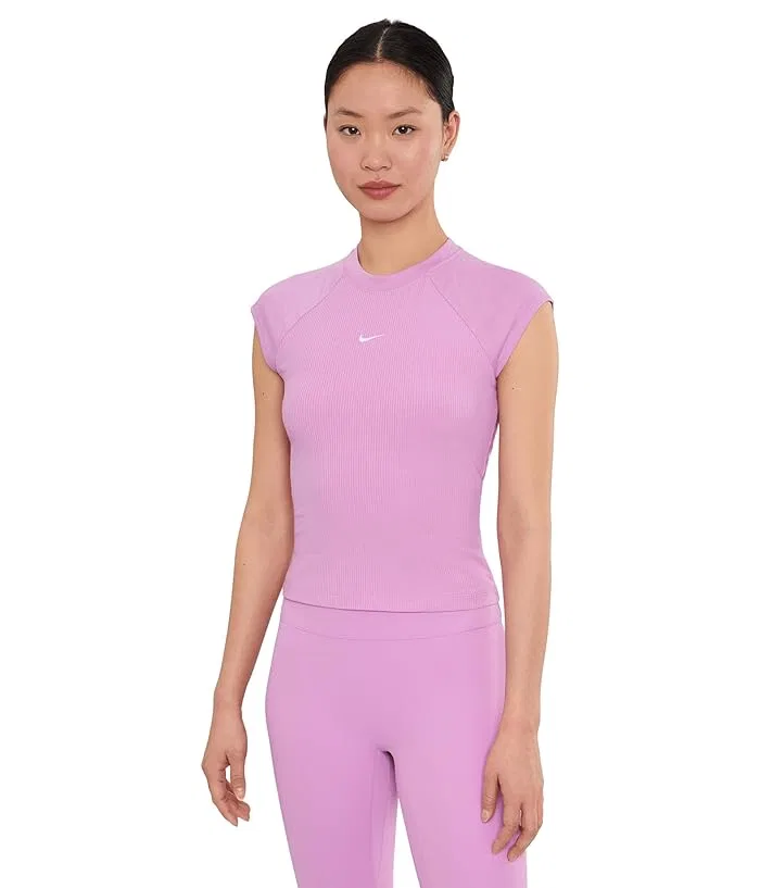 Футболка Nike Sportswear Chill Knit Rib с коротким рукавом, Light Magenta/Sail