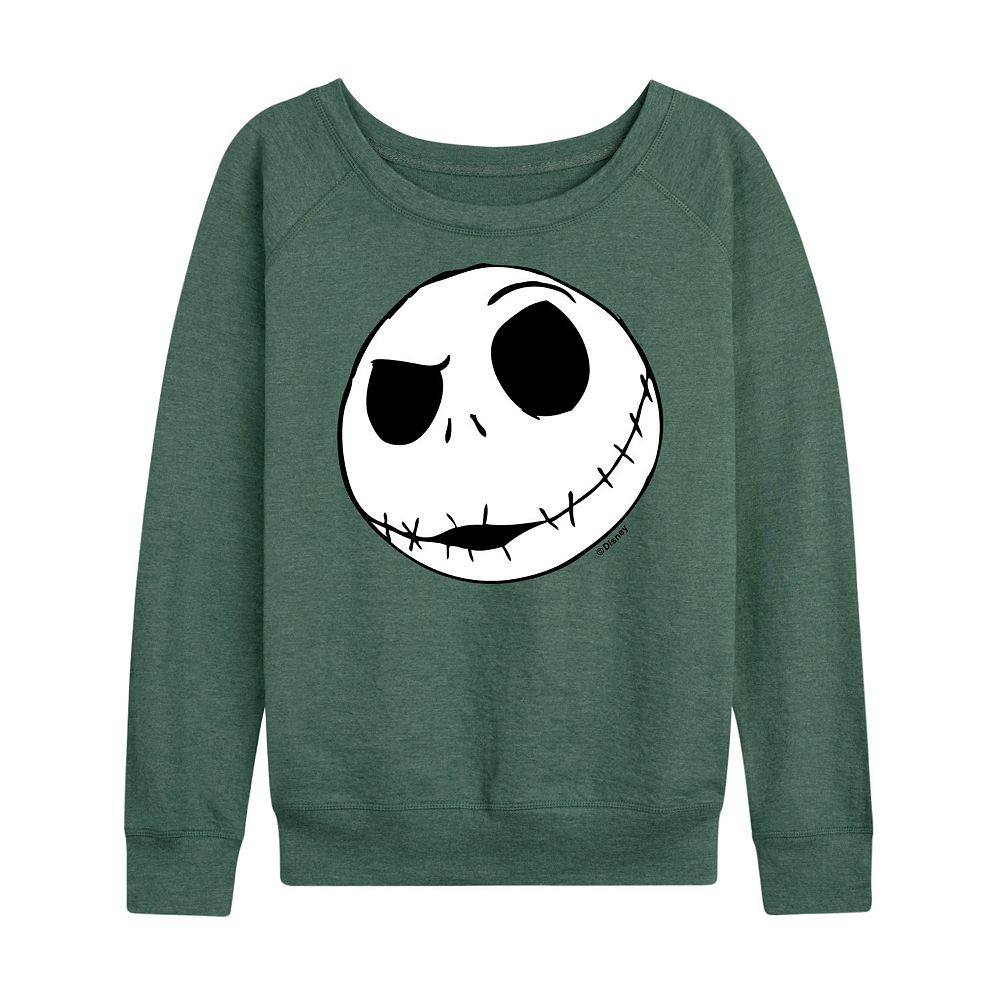 

Легкий женский свитшот из френч-терри Disney's Nightmare Before Christmas Jack Skellington, цвет Heather Green