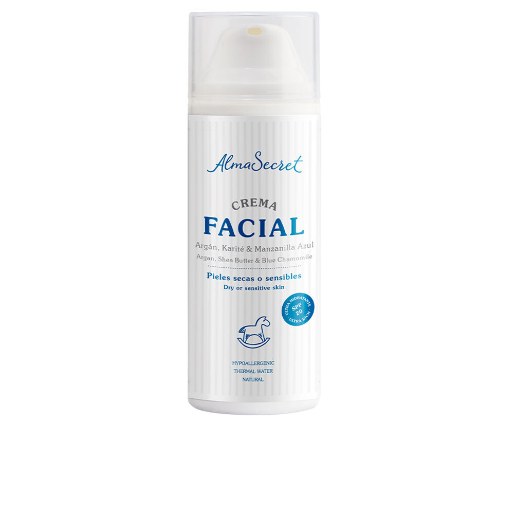 

Увлажняющий крем для ухода за лицом Crema facial argán, karité y manzanilla azul spf20 Alma secret, 50 мл