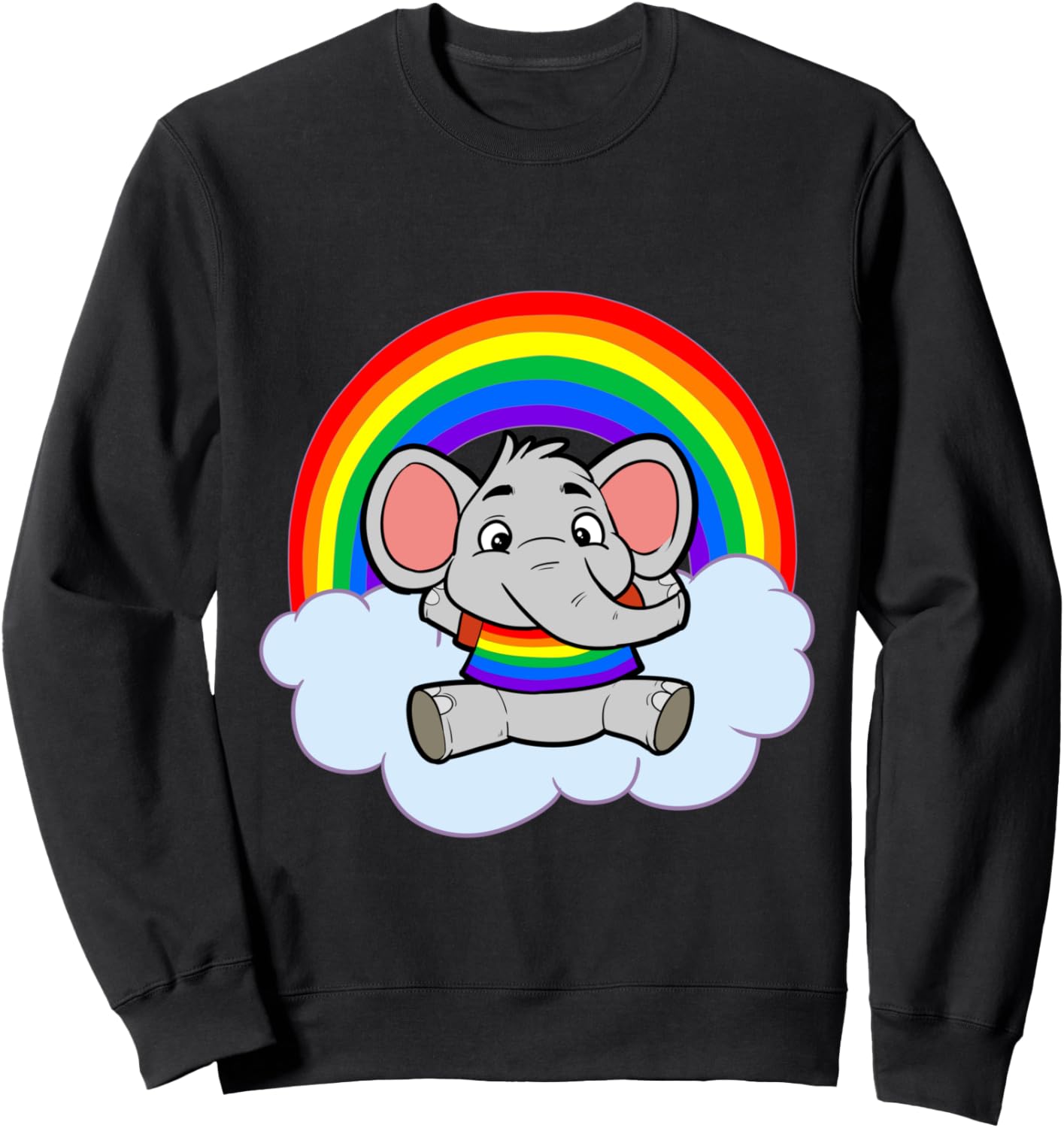 

Милая толстовка для малышей с изображением слоненка и радужного облака Children'S Clothing For Infants, черный