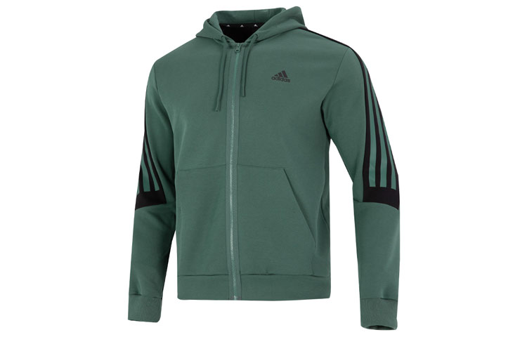 

Adidas Куртка в стиле ретро с воротником-стойкой, осенний, мужская, зеленая