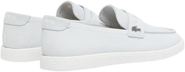 Мужские слипоны Lacoste Cochet из замши, белый/голубой/светло-голубой — фото 3