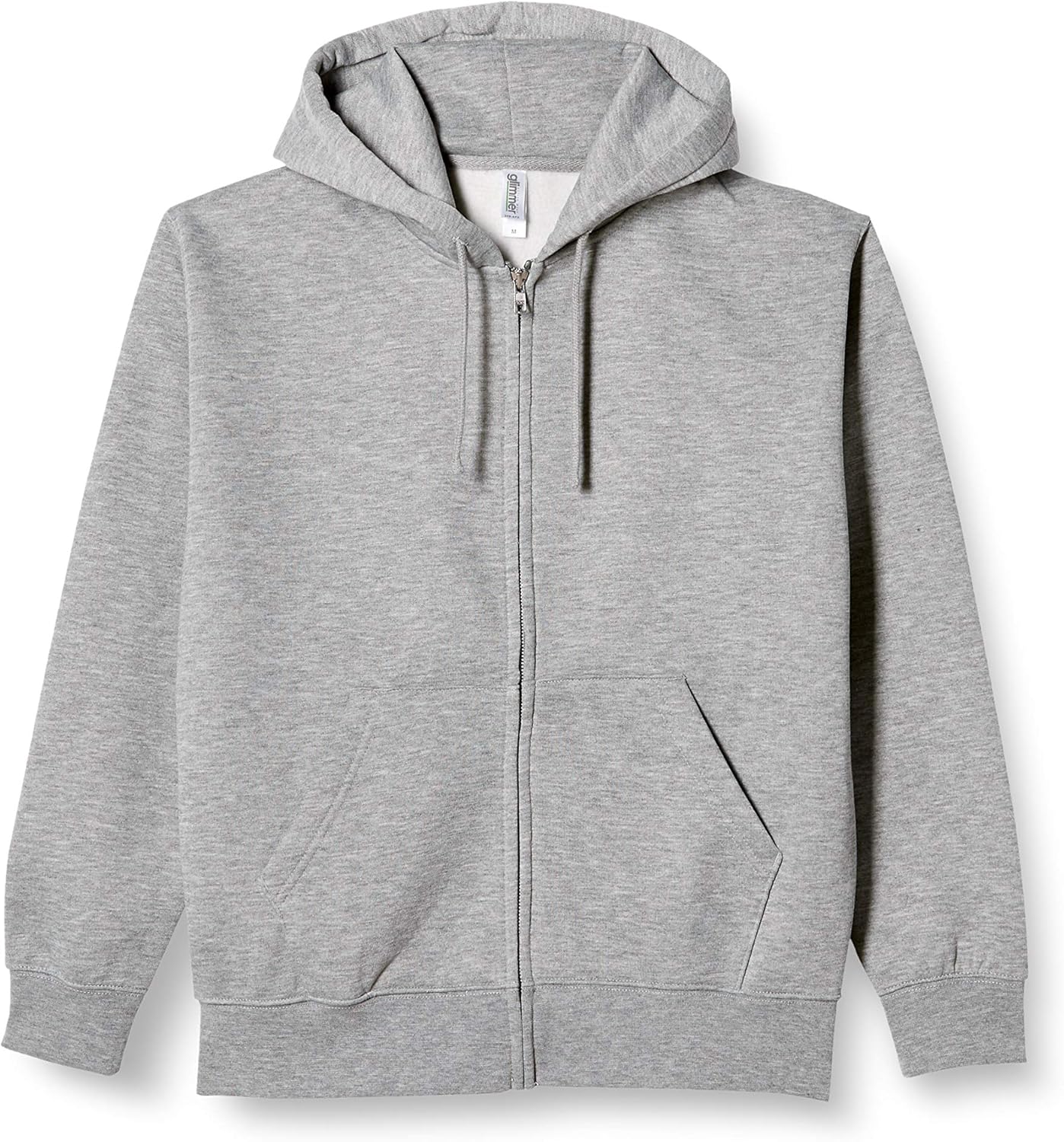 

Мужская толстовка на молнии Glimmer 00348-AFZ с флисовой подкладкой, 10,0 унций, светло-серый