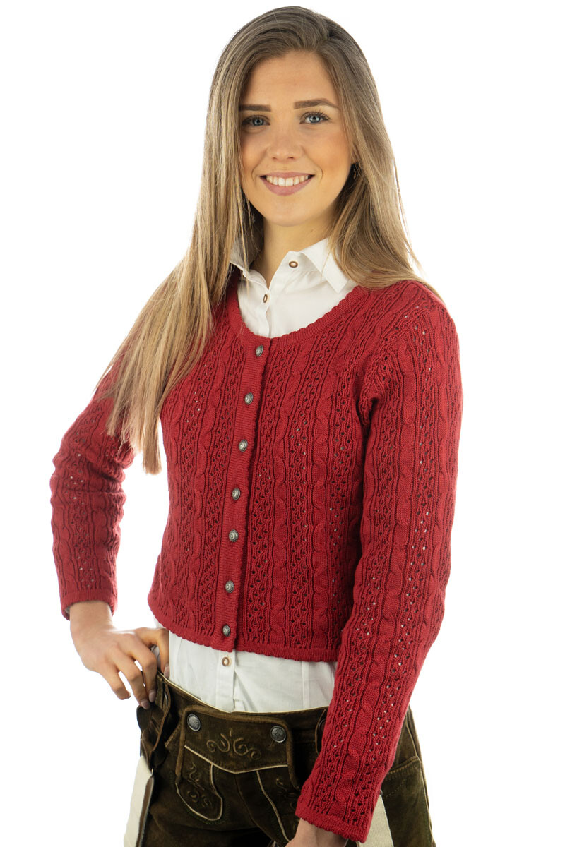 

Кардиган OS Trachten Strickjacke Gnoyor, цвет mittelrot