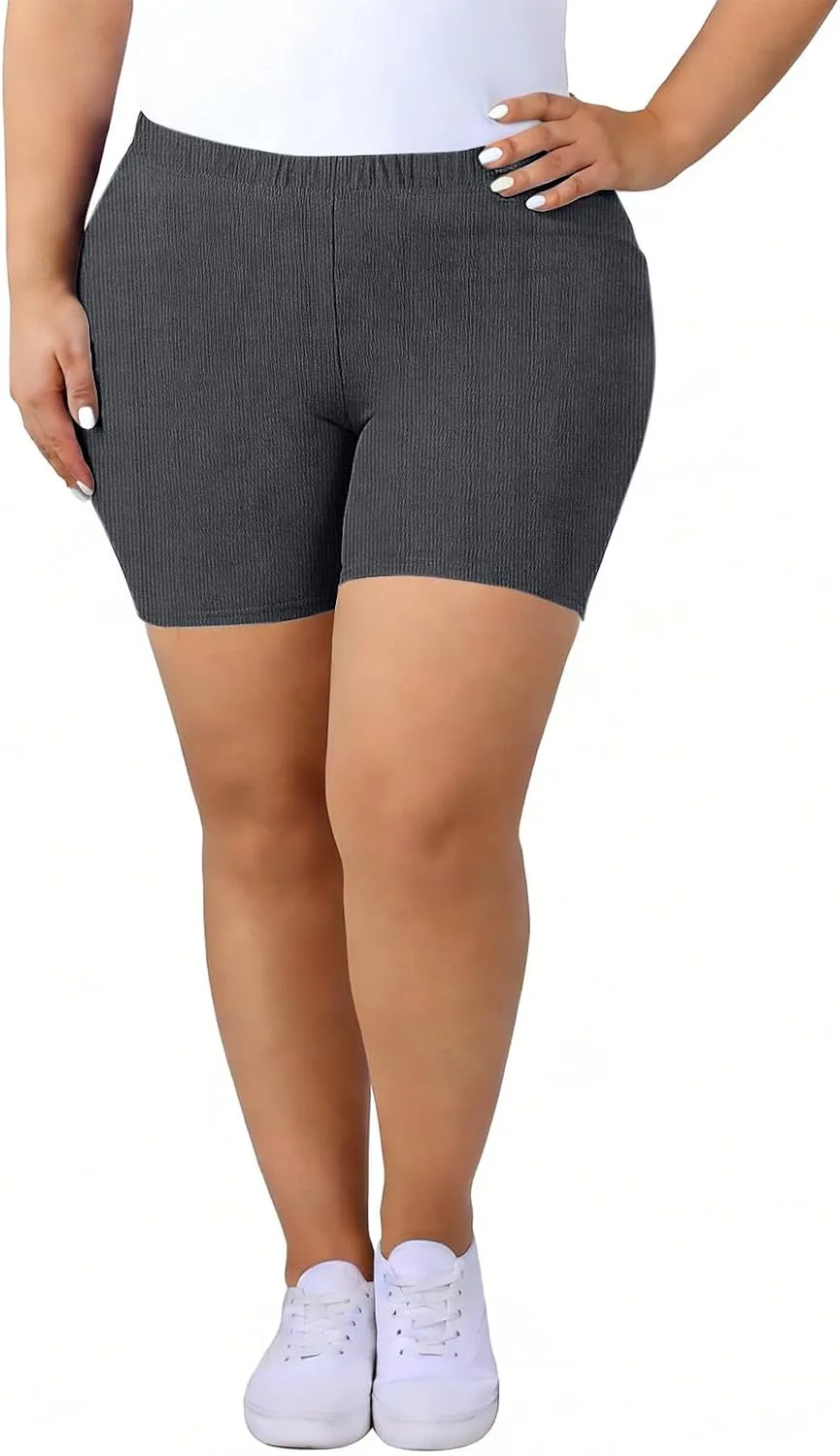 Женские шорты для йоги 3" Plus Size с эластичным поясом — фото 4