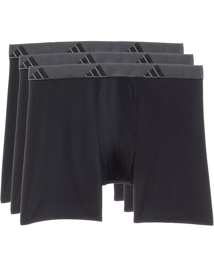 

Боксеры adidas Athletic Fit Microfiber Boxer Brief Underwear 3-Pack, цвет Black/Onix Grey/Black