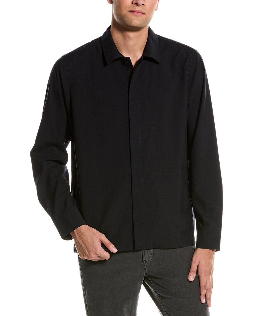 

Рубашка из смеси шерсти и шерсти rag & bone Hyde, темно-синий