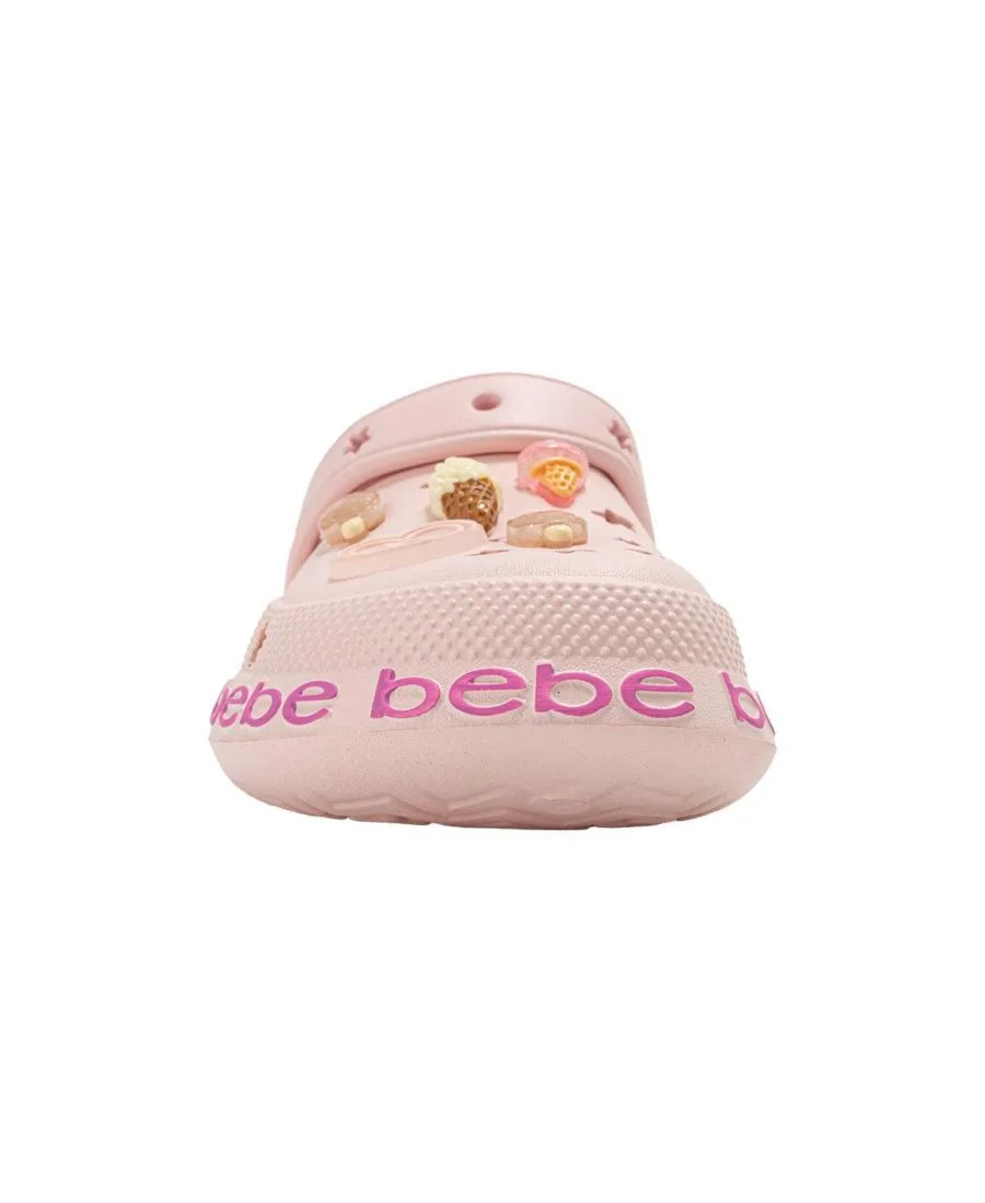 Детские сабо из ЭВА с декоративными элементами и логотипом Bebe, Blush — фото 4