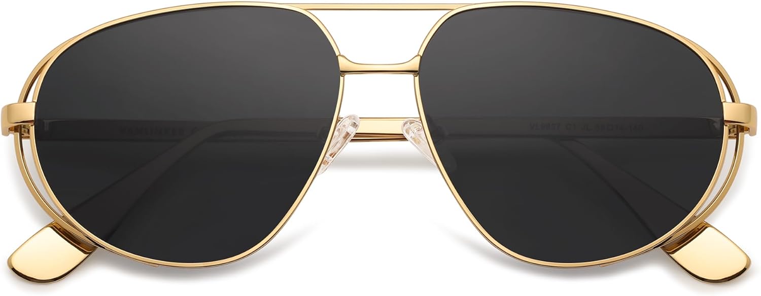 

Солнцезащитные очки-авиаторы VANLINKER в стиле ретро с поляризацией для женщин и мужчин, классические модные очки для вождения, дизайнерская металлическая оправа VL9837, C1 Gold/Grey