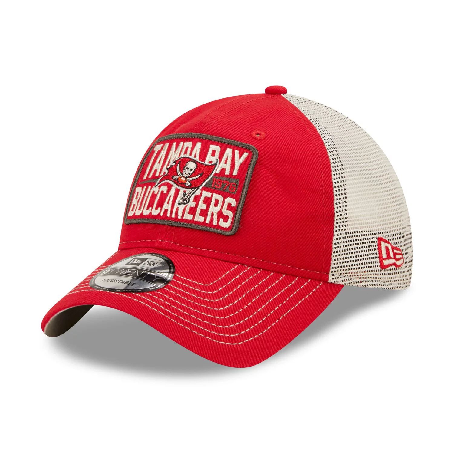 

Мужская кепка New Era Red/Natural Tampa Bay Buccaneers Devoted Trucker 9TWENTY Snapback