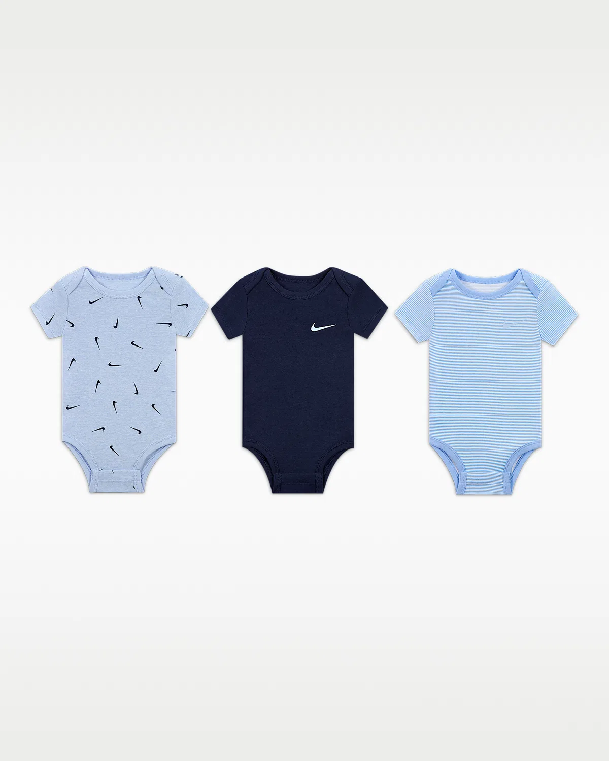 Боди (3 шт.) Nike Baby Essentials для малышей (0-9M), Multi-Color/Cobalt Bliss