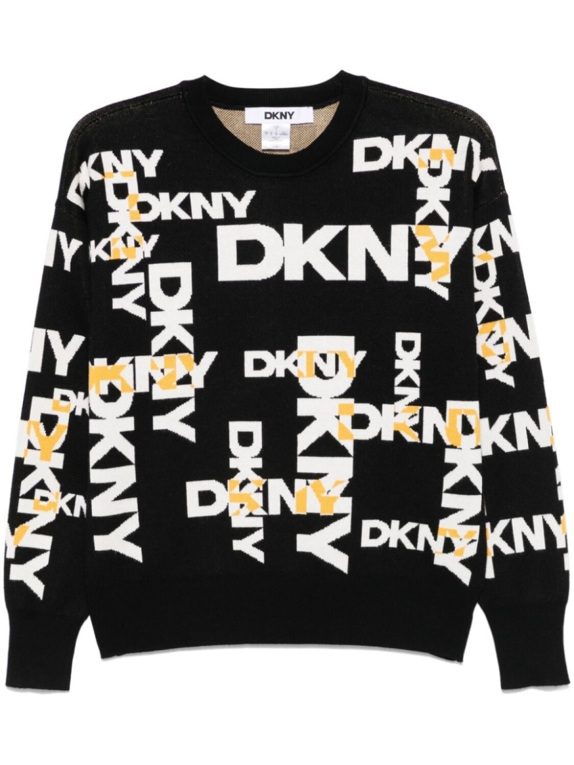 

Жаккардовый свитер с логотипом DKNY, черный