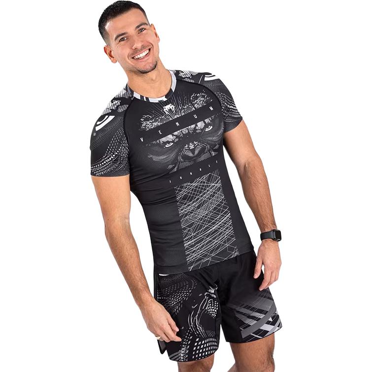 

Футболка мужская с круглым вырезом, умеренный прямой крой VENUM, черный/белый-108