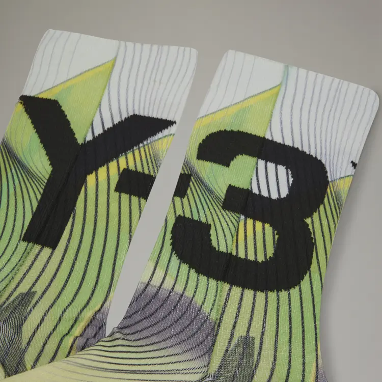Y-3 Y 3 Высокие носки до колена, унисекс, зеленые — фото 2