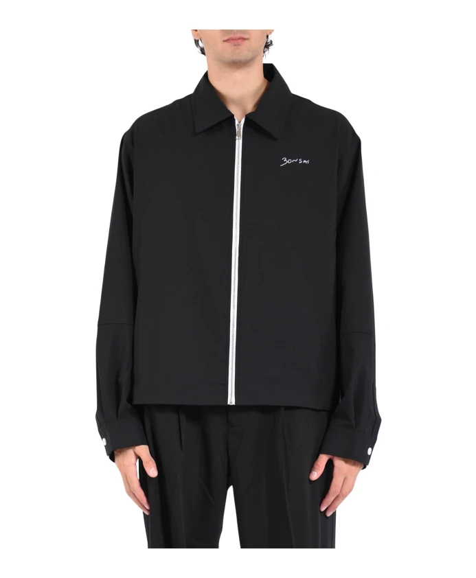 

Рубашка-Накидка на молнии с вышитым логотипом Bonsai, черный