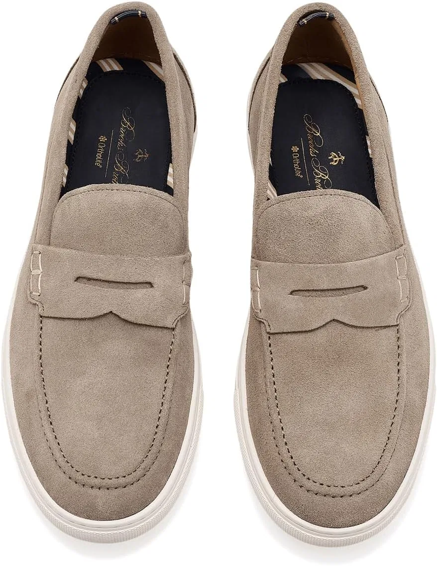 Лоферы Brooks Brothers, темно-бежевая замша — фото 2
