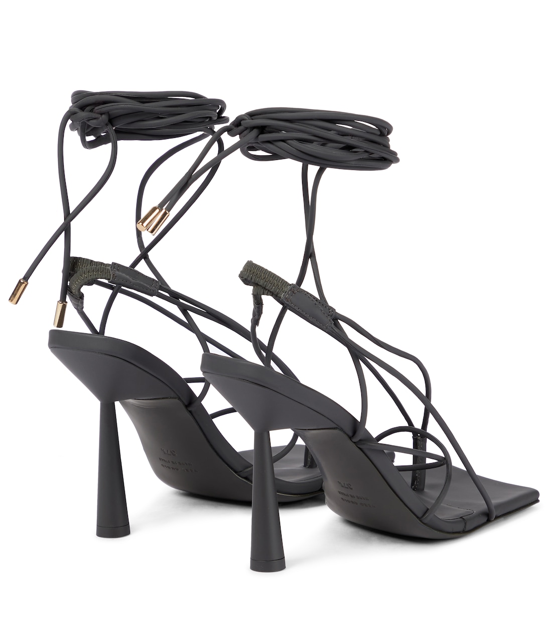 Сандалии из искусственной кожи GIA/RHW Rosie 6 Gia Borghini, Anthracite — фото 3