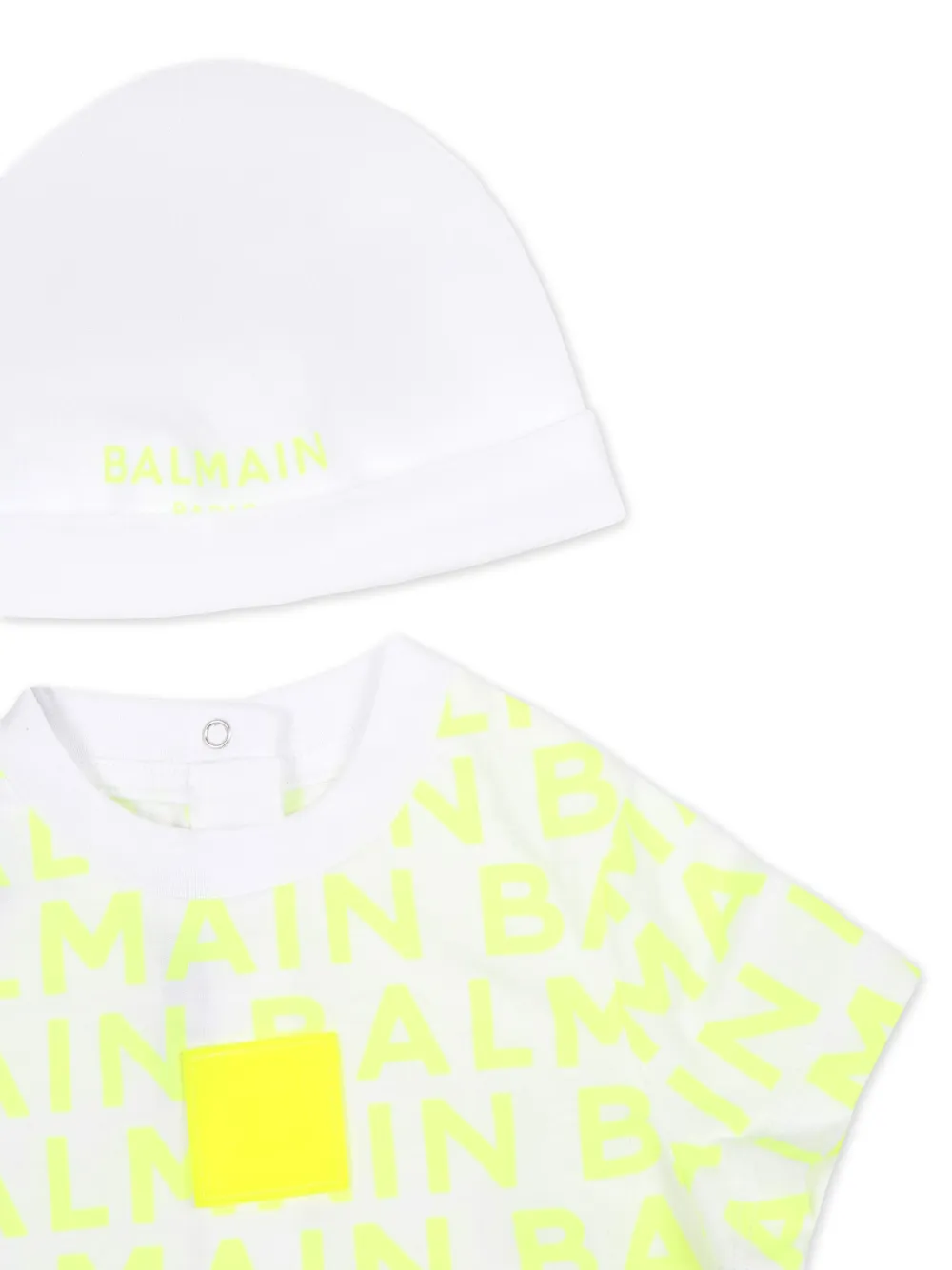 Комплект из двух комбинезонов с логотипом Balmain Kids, желтый — фото 3