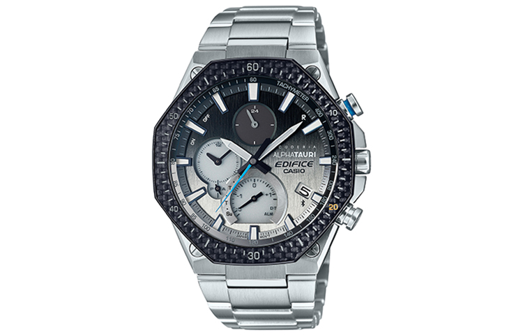 

CASIO Часы Men EDIFICE White Watch, Black Dial Silver Strap