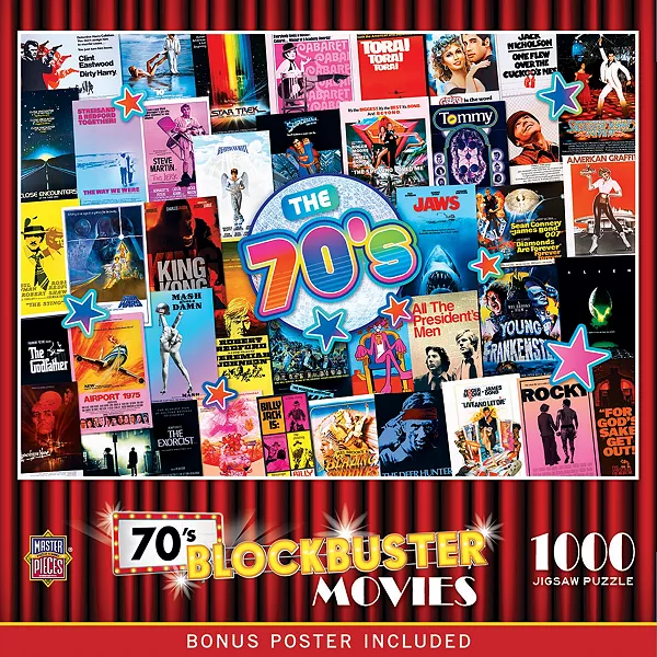 

Шедевры блокбастеров 70-х годов. Пазл из 1000 деталей для взрослых. Masterpieces Puzzles, multicolor
