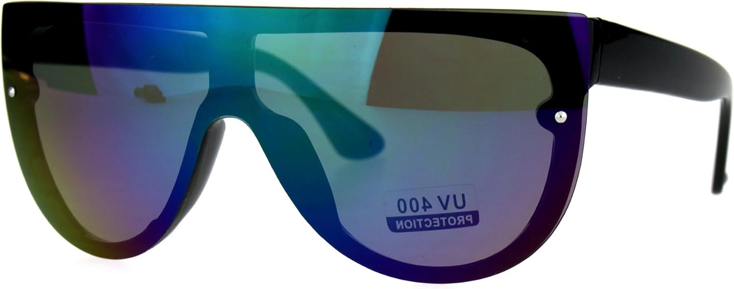 

Стильные дизайнерские модные солнцезащитные очки для женщин, овальная форма, плоская верхняя часть, модные очки с защитой от УФ-излучения UV 400 JuicyOrange, Black (Teal Purple Mirror)