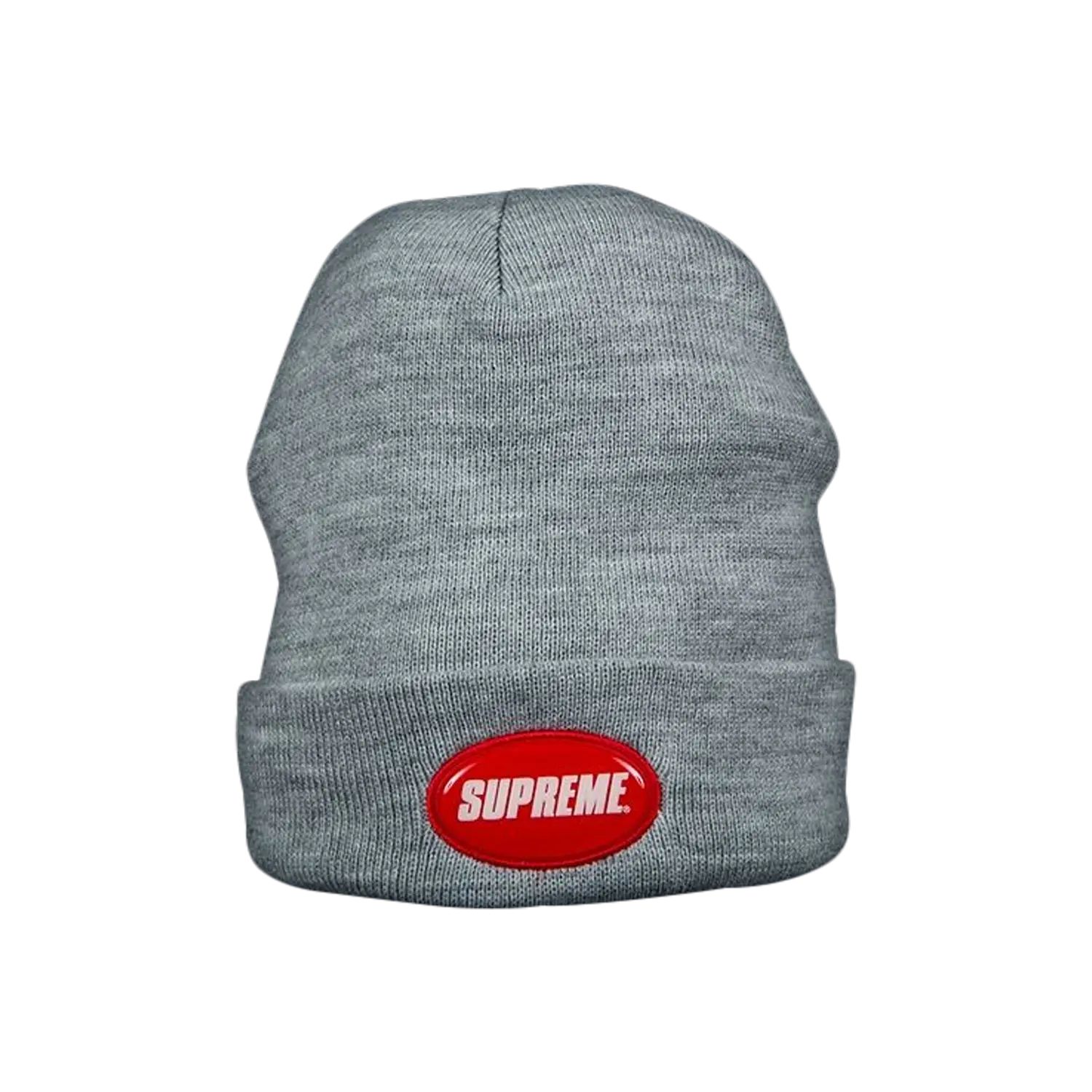 

Шапка-бини Supreme с резиновыми нашивками, Серая