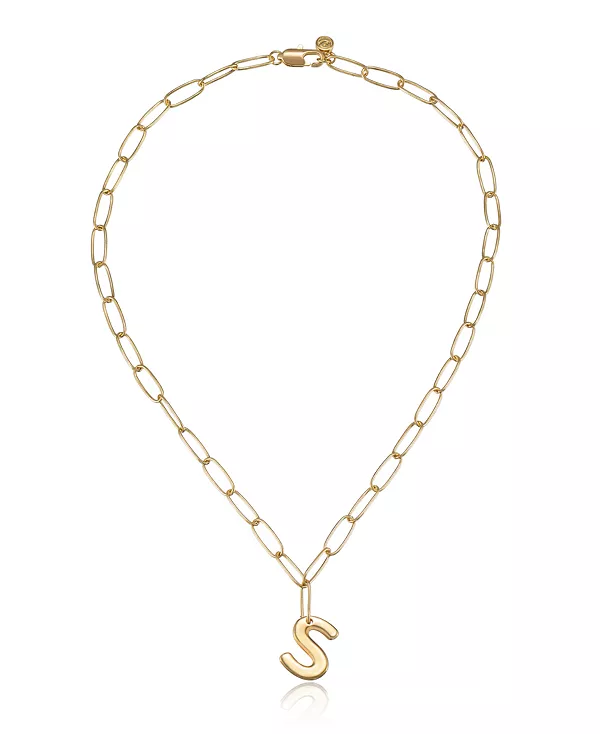 

Ожерелье с инициалами в виде цепочки-скрепки Ettika, gold-s